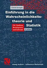 Kartonierter Einband (Kt) Einführung in die Wahrscheinlichkeitstheorie und Statistik von Ulrich Krengel