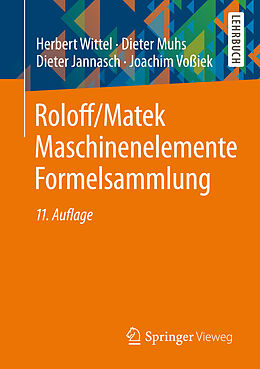 E-Book (pdf) Roloff/Matek Maschinenelemente Formelsammlung von Herbert Wittel, Dieter Muhs, Dieter Jannasch