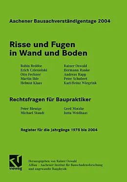E-Book (pdf) Aachener Bausachverständigentage 2004 von Rainer Oswald