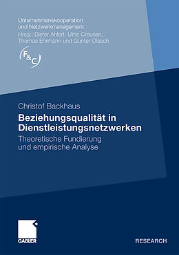 Kartonierter Einband Beziehungsqualität in Dienstleistungsnetzwerken von Christof Backhaus