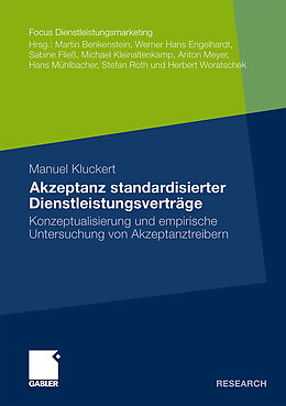 Kartonierter Einband Akzeptanz standardisierter Dienstleistungsverträge von Manuel Kluckert