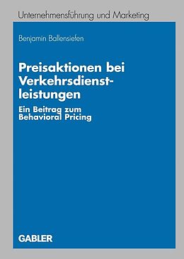 E-Book (pdf) Preisaktionen bei Verkehrsdienstleistungen von Benjamin Ballensiefen