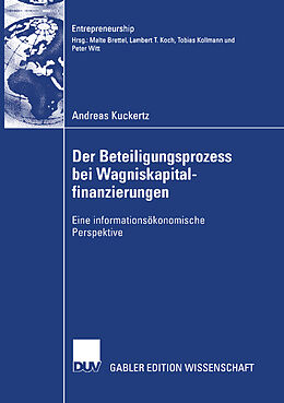 Kartonierter Einband Der Beteiligungsprozess bei Wagniskapitalfinanzierungen von Andreas Kuckertz