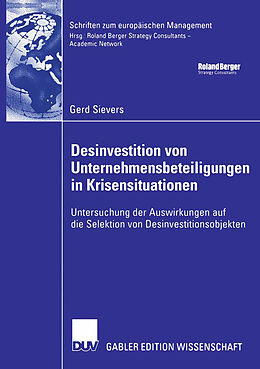 Kartonierter Einband Desinvestition von Unternehmensbeteiligungen in Krisensituationen von Gerd Sievers