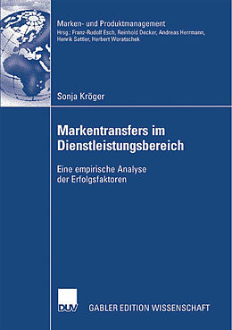 Kartonierter Einband Markentransfers im Dienstleistungsbereich von Sonja Kröger