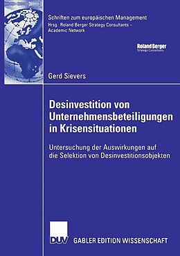 E-Book (pdf) Desinvestition von Unternehmensbeteiligungen in Krisensituationen von Gerd Sievers