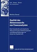 E-Book (pdf) Qualität des Aktienresearch von Finanzanalysten von Matthias Stanzel