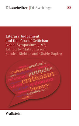 Couverture cartonnée Literary Judgement and the Fora of Criticism de 