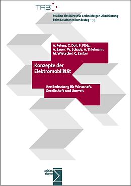 Kartonierter Einband Konzepte der Elektromobilität von Anja Peters, Claus Doll, Patrick Plötz