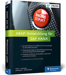 Fester Einband ABAP-Entwicklung für SAP HANA von Hermann Gahm, Thorsten Schneider, Eric Westenberger