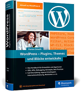 Fester Einband WordPress  Plugins, Themes und Blöcke entwickeln von Florian Simeth