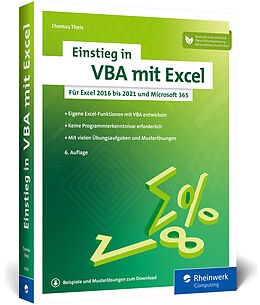 Kartonierter Einband Einstieg in VBA mit Excel von Thomas Theis