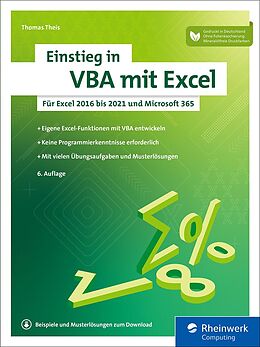 E-Book (epub) Einstieg in VBA mit Excel von Thomas Theis