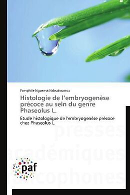 Couverture cartonnée Histologie de l embryogenèse précoce au sein du genre Phaseolus L. de Pamphile Nguema Ndoutoumou