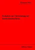 E-Book (pdf) Gedanken zur Überwindung der Konfessionsbarrieren von Klemens Max