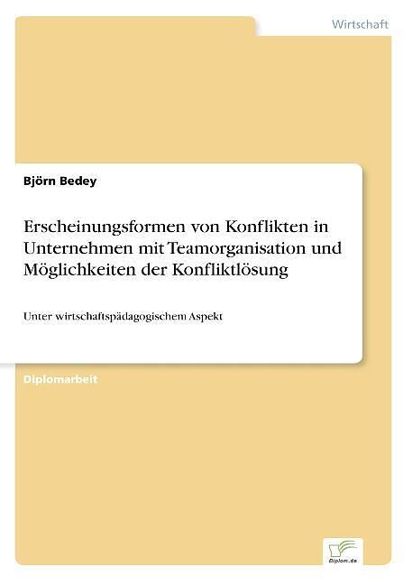 Erscheinungsformen von Konflikten in Unternehmen mit Teamorganisation und Möglichkeiten der Konfliktlösung