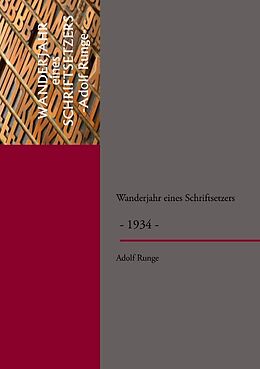 Kartonierter Einband Wanderjahr eines Schriftsetzers von Adolf Runge