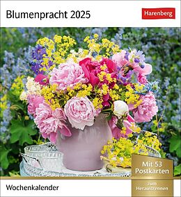 Kalender Blumenpracht Postkartenkalender 2025 - Wochenkalender mit 53 Postkarten von 