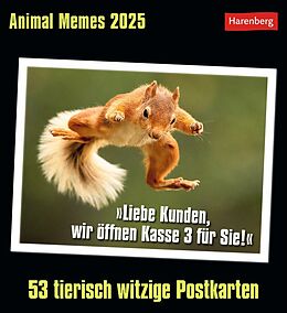 Kalender Animal Memes Postkartenkalender 2025 - 53 tierisch witzige Postkarten von Elena Merschhemke