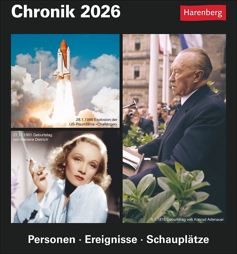Chronik Tagesabreißkalender 2026 - Kulturkalender - Personen, Ereignisse, Schauplätze
