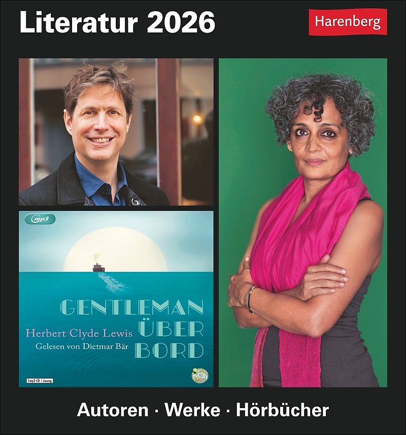 Literatur Tagesabreißkalender 2026 - Kulturkalender - Autoren, Werke, Hörbücher