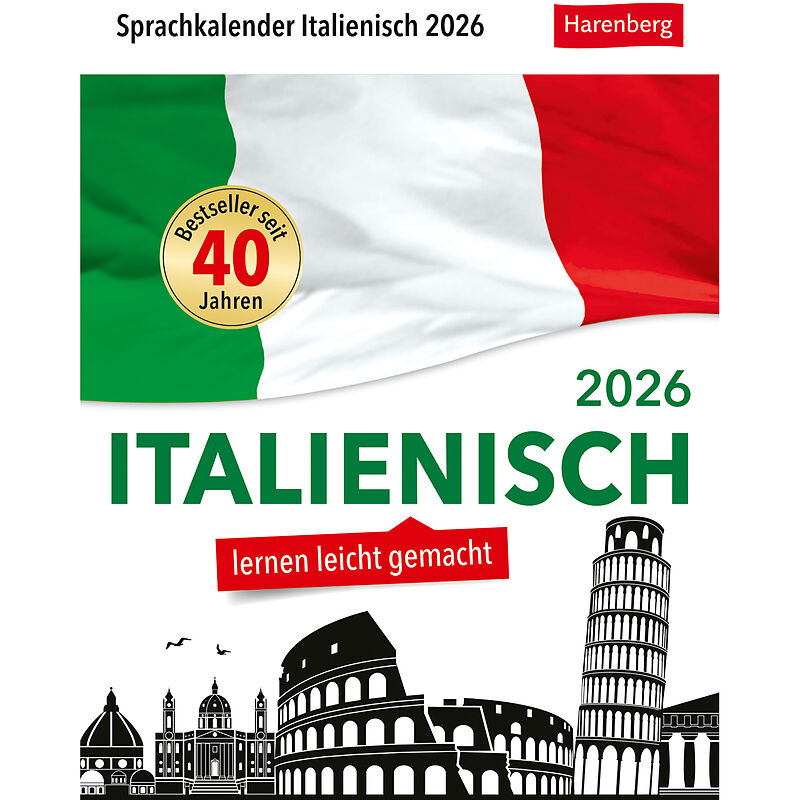 Italienisch Sprachkalender 2026 - Italienisch lernen leicht gemacht - Tagesabreißkalender