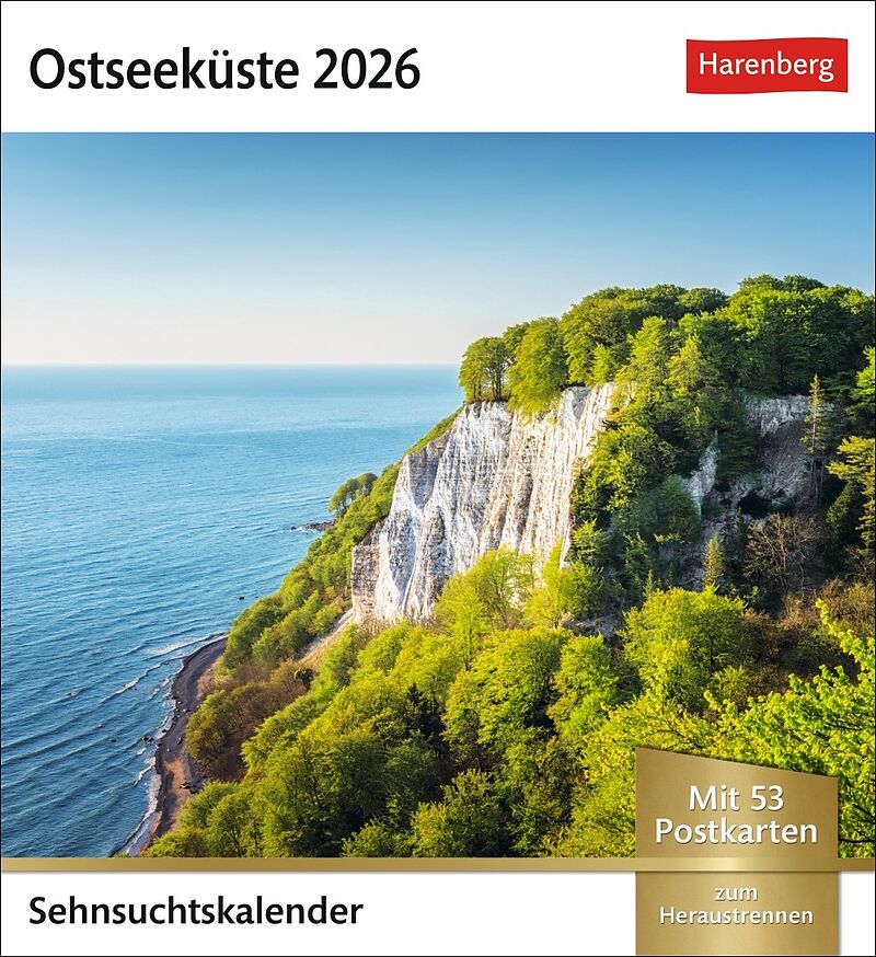 Ostseeküste Sehnsuchtskalender 2026 - Wochenkalender mit 53 Postkarten