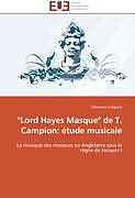 Couverture cartonnée "Lord Hayes Masque" de T. Campion: étude musicale de Clémence Grégoire