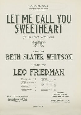 E-Book (pdf) Let Me Call You Sweatheart (I'm In Love With You) von Leo Friedman, Beth Slater Whitson