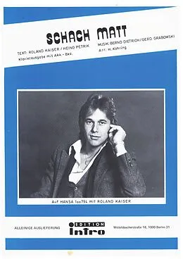E-Book (pdf) Schach matt von Bernd Dietrich, Heino Petrik, Roland Kaiser