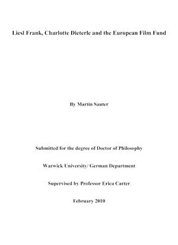 E-Book (epub) Liesl Frank, Charlotte Dieterle and the European Film Fund von Martin Sauter