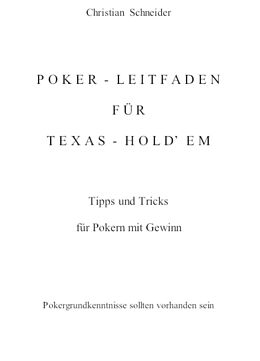 E-Book (epub) Poker-Leitfaden für Texas-Hold'em von Christian Schneider