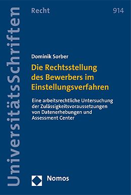 E-Book (pdf) Die Rechtsstellung des Bewerbers im Einstellungsverfahren von Dominik Sorber