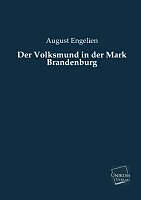 Kartonierter Einband Der Volksmund in der Mark Brandenburg von August Engelien