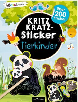 Couverture cartonnée Kritzkratz-Sticker  Tierkinder de 