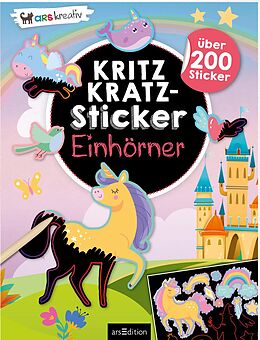 Couverture cartonnée Kritzkratz-Sticker  Einhörner de 
