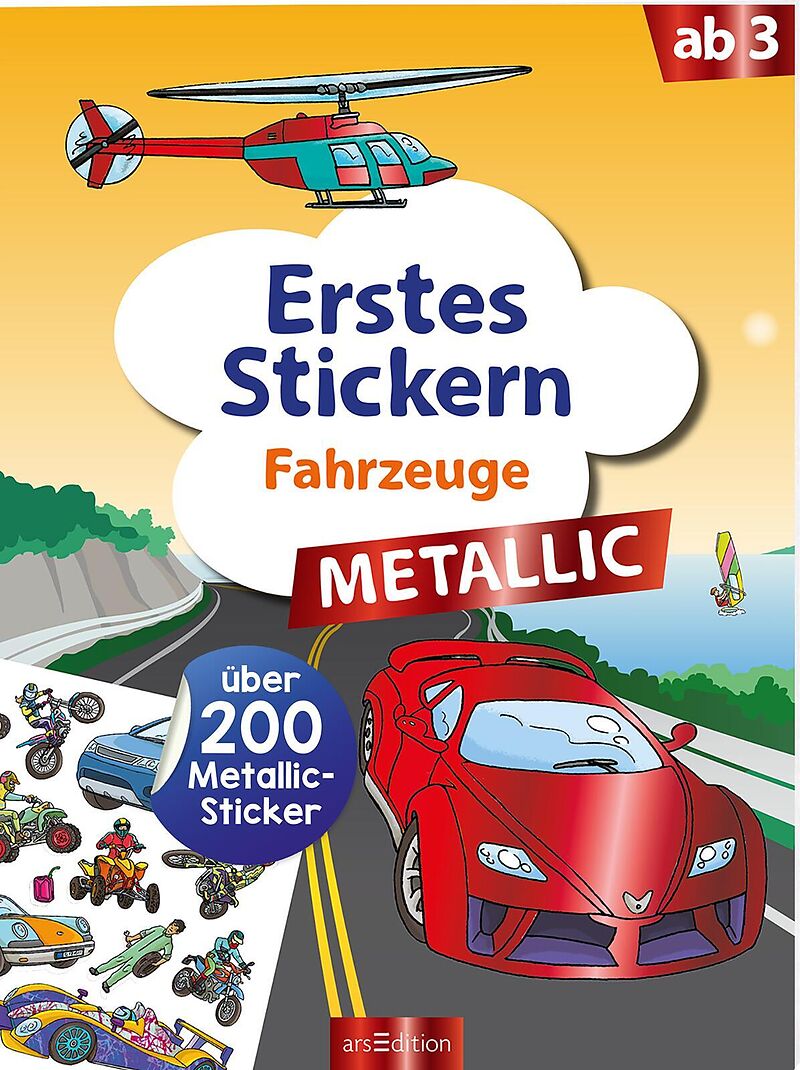 Erstes Stickern Metallic  Fahrzeuge