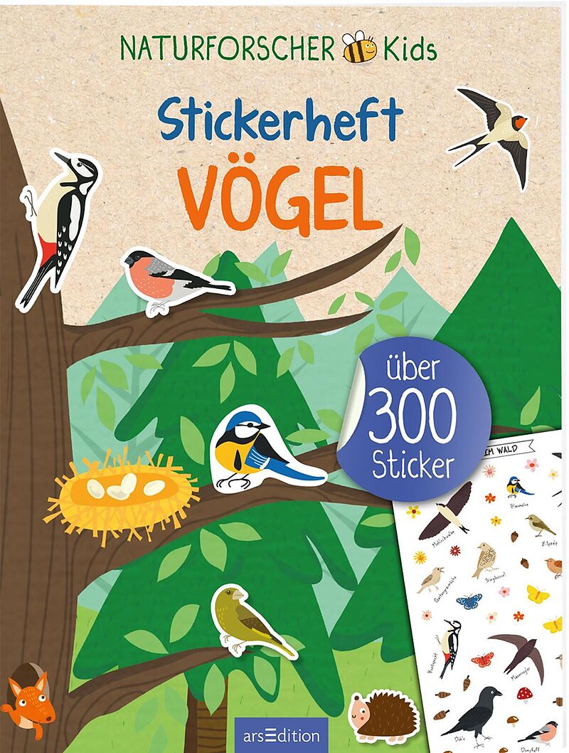 Naturforscher-Kids  Stickerheft Vögel
