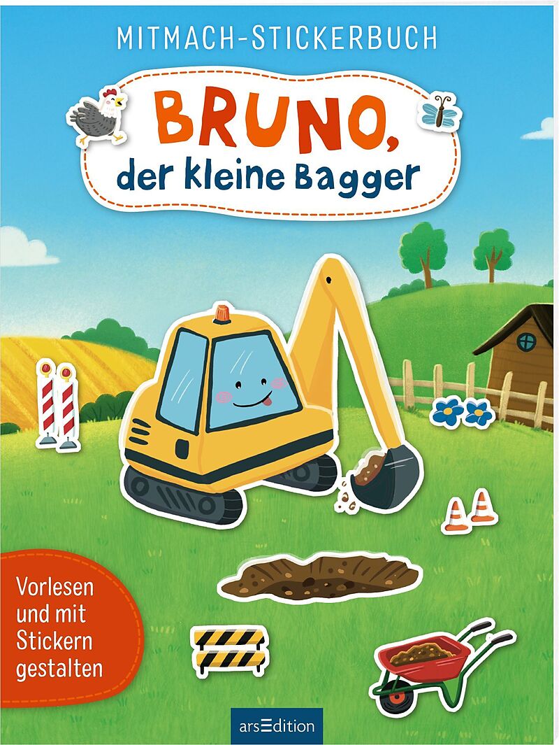 Mitmach-Stickerbuch  Bruno, der kleine Bagger