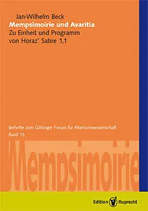E-Book (pdf) Mempsimoirie und Avaritia von Jan-Wilhelm Beck