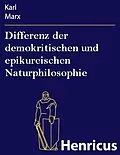 E-Book (epub) Differenz der demokritischen und epikureischen Naturphilosophie von Karl Marx