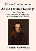 Kartonierter Einband An die Freunde Lessings (Großdruck) von Moses Mendelssohn