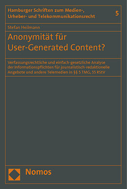 Kartonierter Einband Anonymität für User-Generated Content? von Stefan Heilmann