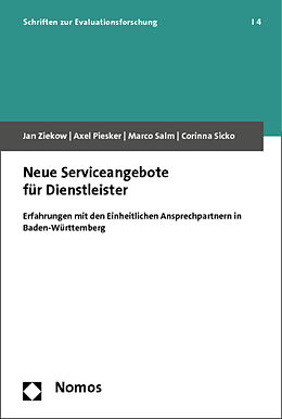 Kartonierter Einband Neue Serviceangebote für Dienstleister von Jan Ziekow, Axel Piesker, Marco Salm