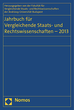 Kartonierter Einband Jahrbuch für Vergleichende Staats- und Rechtswissenschaften - 2013 von 