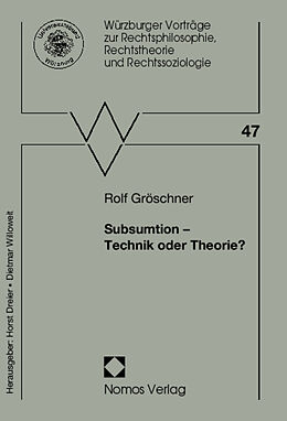 Kartonierter Einband Subsumtion - Technik oder Theorie? von Rolf Gröschner
