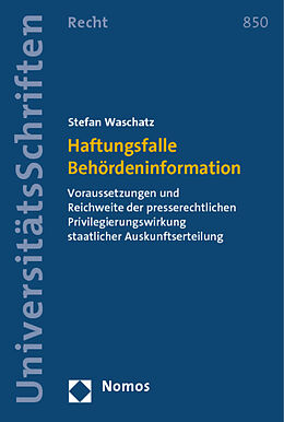 Kartonierter Einband Haftungsfalle Behördeninformation von Stefan Waschatz