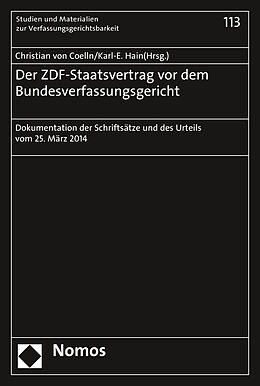 Kartonierter Einband Der ZDF-Staatsvertrag vor dem Bundesverfassungsgericht von 