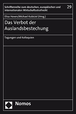 Kartonierter Einband Das Verbot der Auslandsbestechung von 