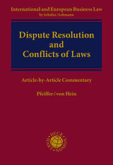 Livre Relié Dispute Resolution and Conflict of Laws de 